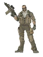 Mercenaire lourdement armé