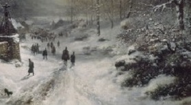 Le convoi peine dans la neige